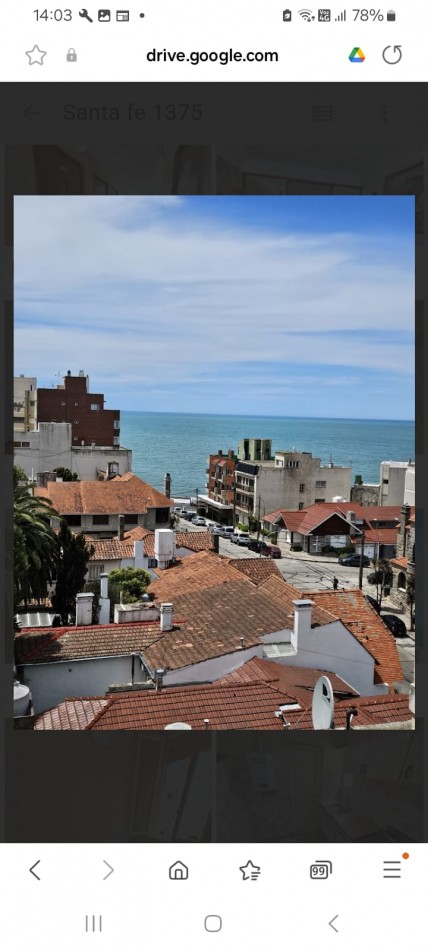  Dto de 2 Amb.  con dep.  Lateral.  ¡¡¡Excelente vista al Mar!!!  